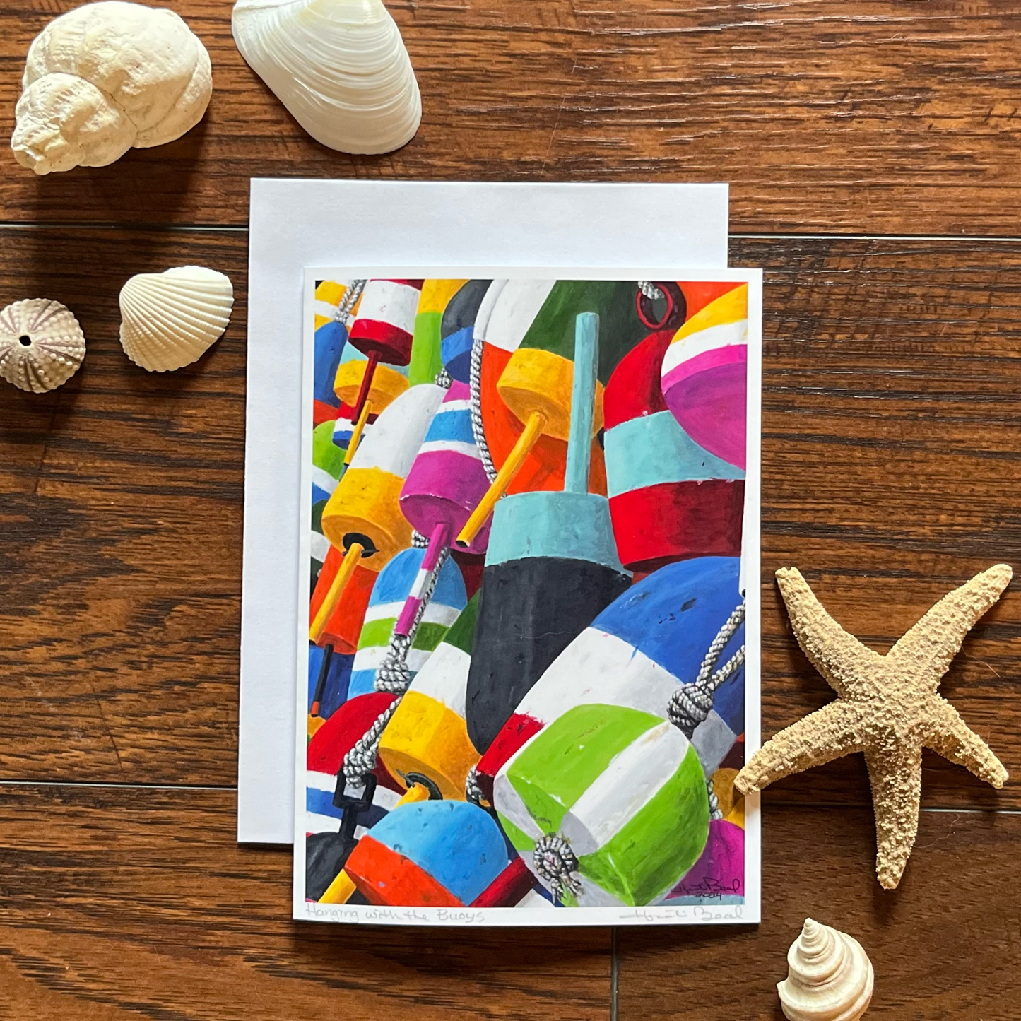 Hanging with the Buoys fine art blank greeting card