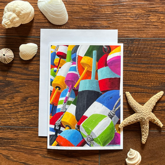 Hanging with the Buoys fine art blank greeting card