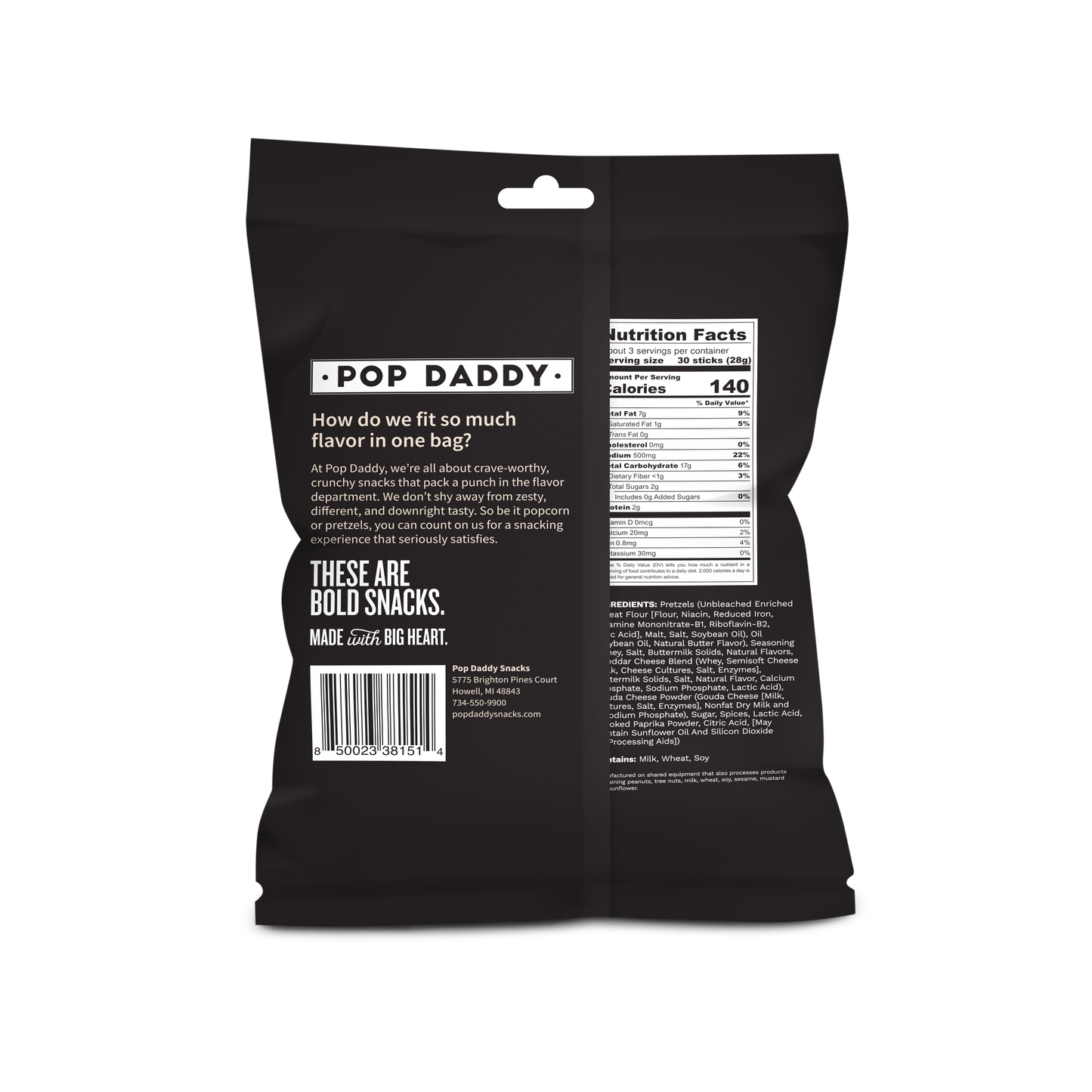 Pop Daddy Beer Cheese Seasoned Pretzels 3oz.