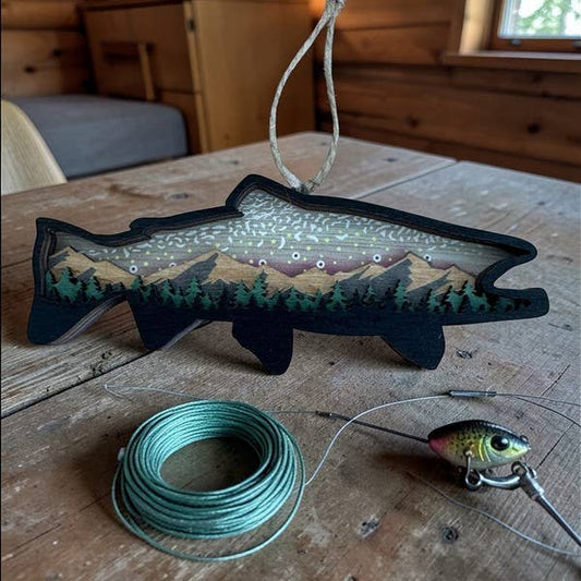 Layered Wood Trout Ornament