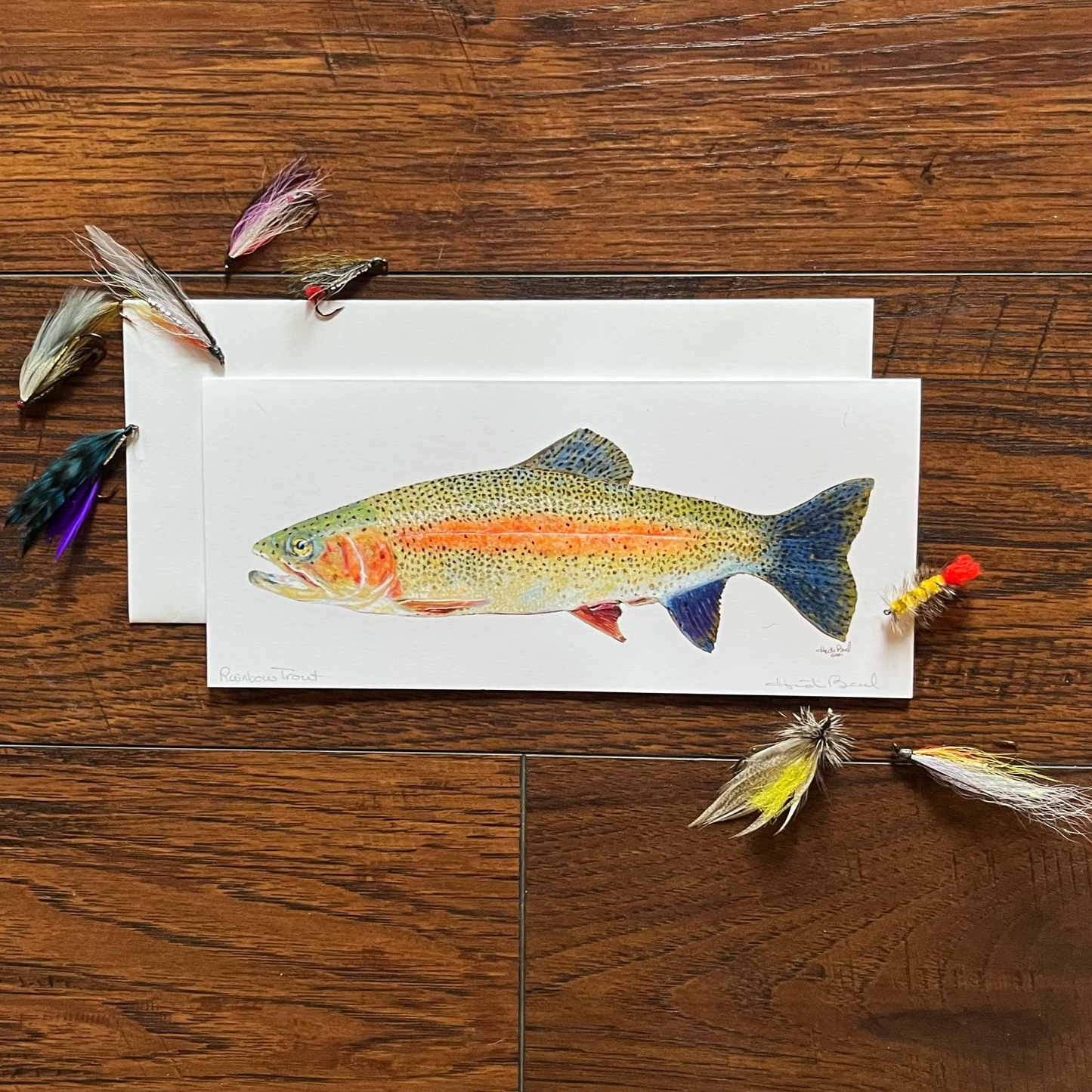 Rainbow Trout fine art blank greeting card