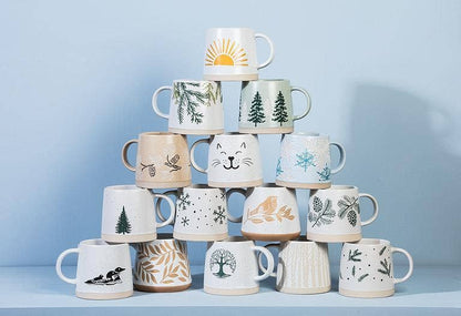Wide Base Mug with Snowflakes