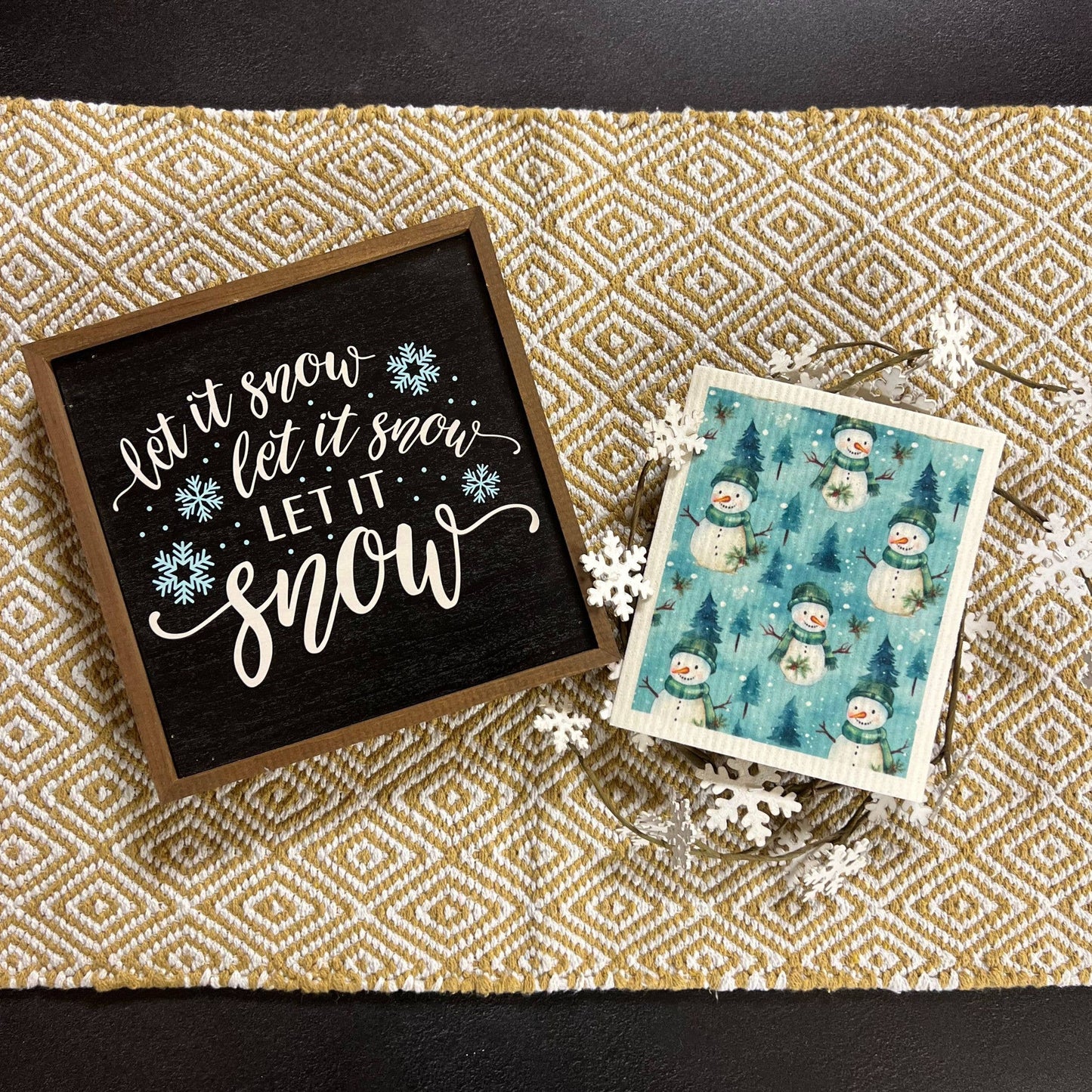 Winter Decor Snowman Swedish Dishcloths - Holiday Decor