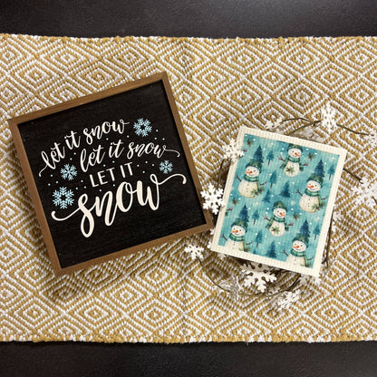 Winter Decor Snowman Swedish Dishcloths - Holiday Decor