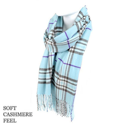 Acrylic Plaid Cashmere Feel Winter Scarves