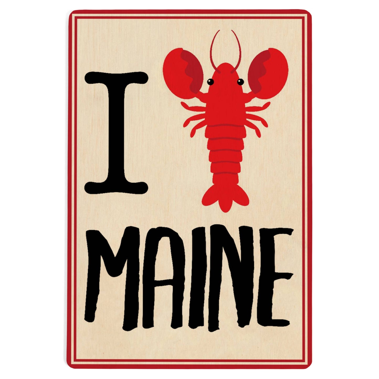 I Love Maine WOOD POSTCARD