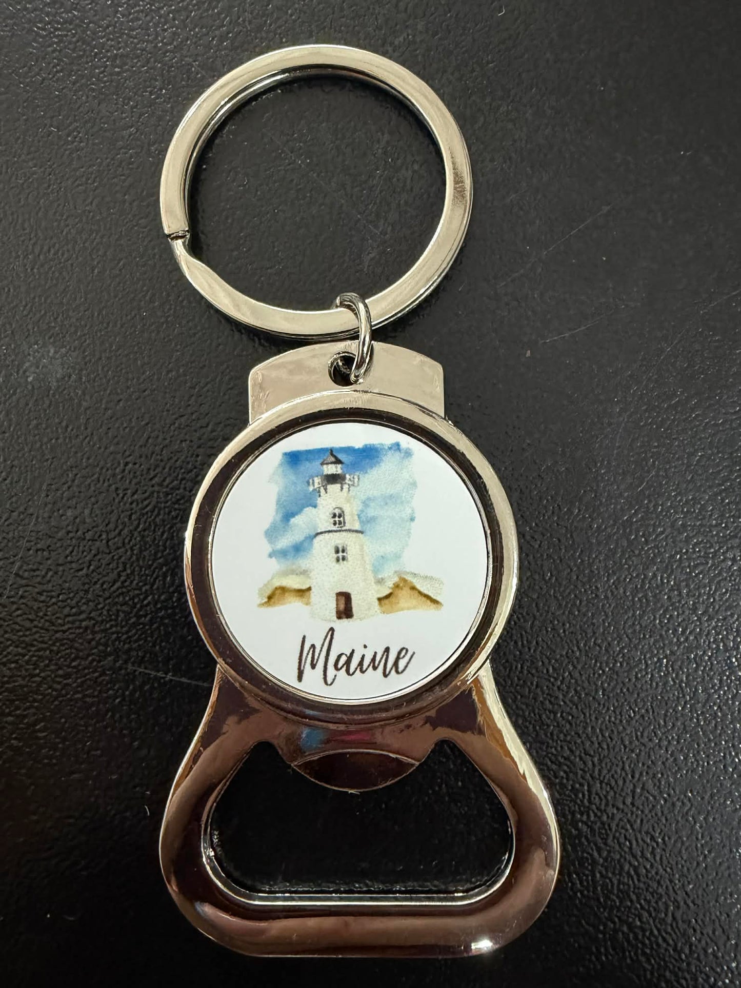 Maine themed keychain with bottle opener