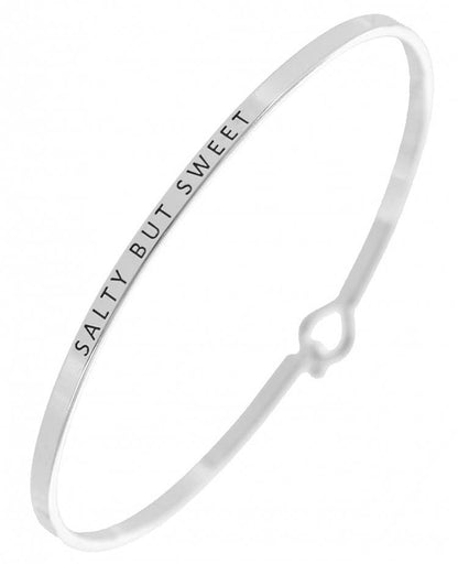 SALTY BUT SWEET 3mm Message Brass Bangle