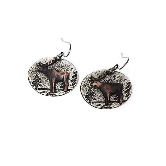 Pewter Earrings - Moose