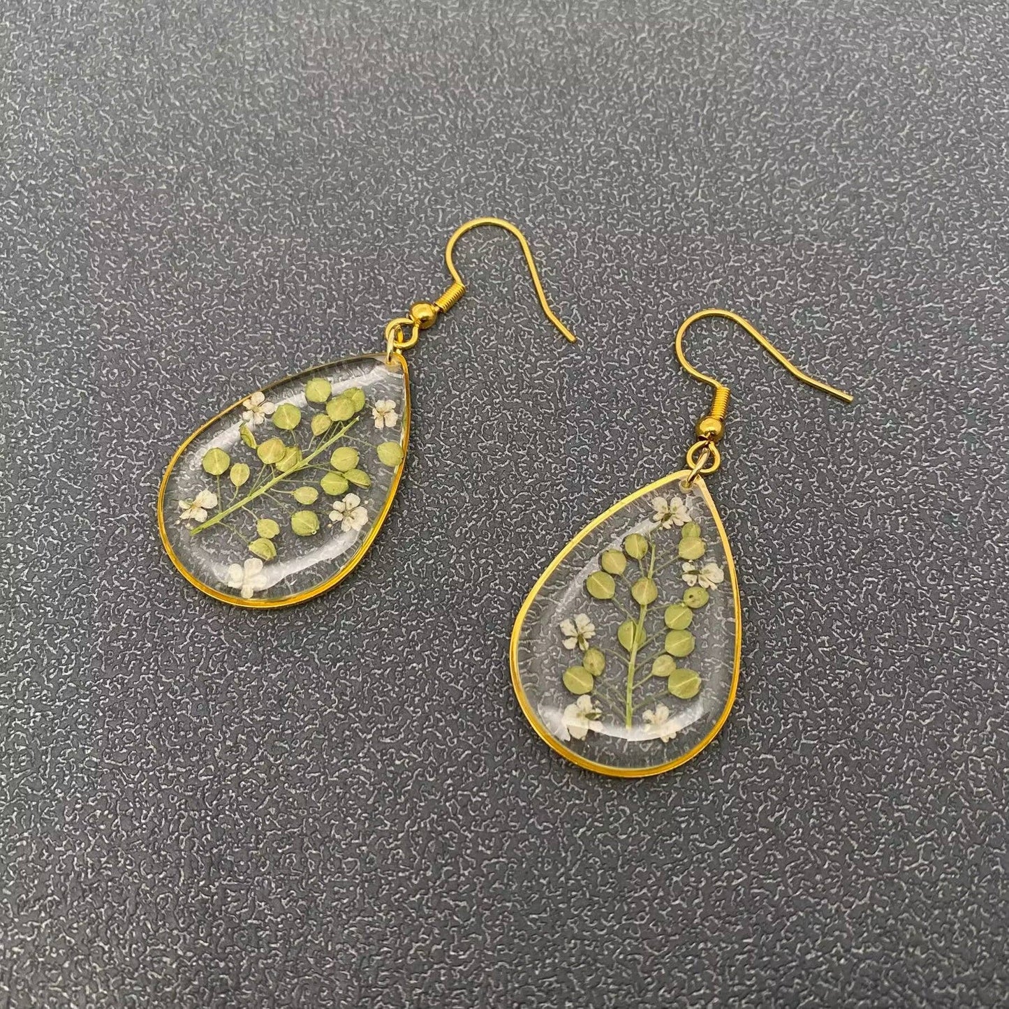 Lepidium Apetalum Dried Flowers Drop Dangle Earrings