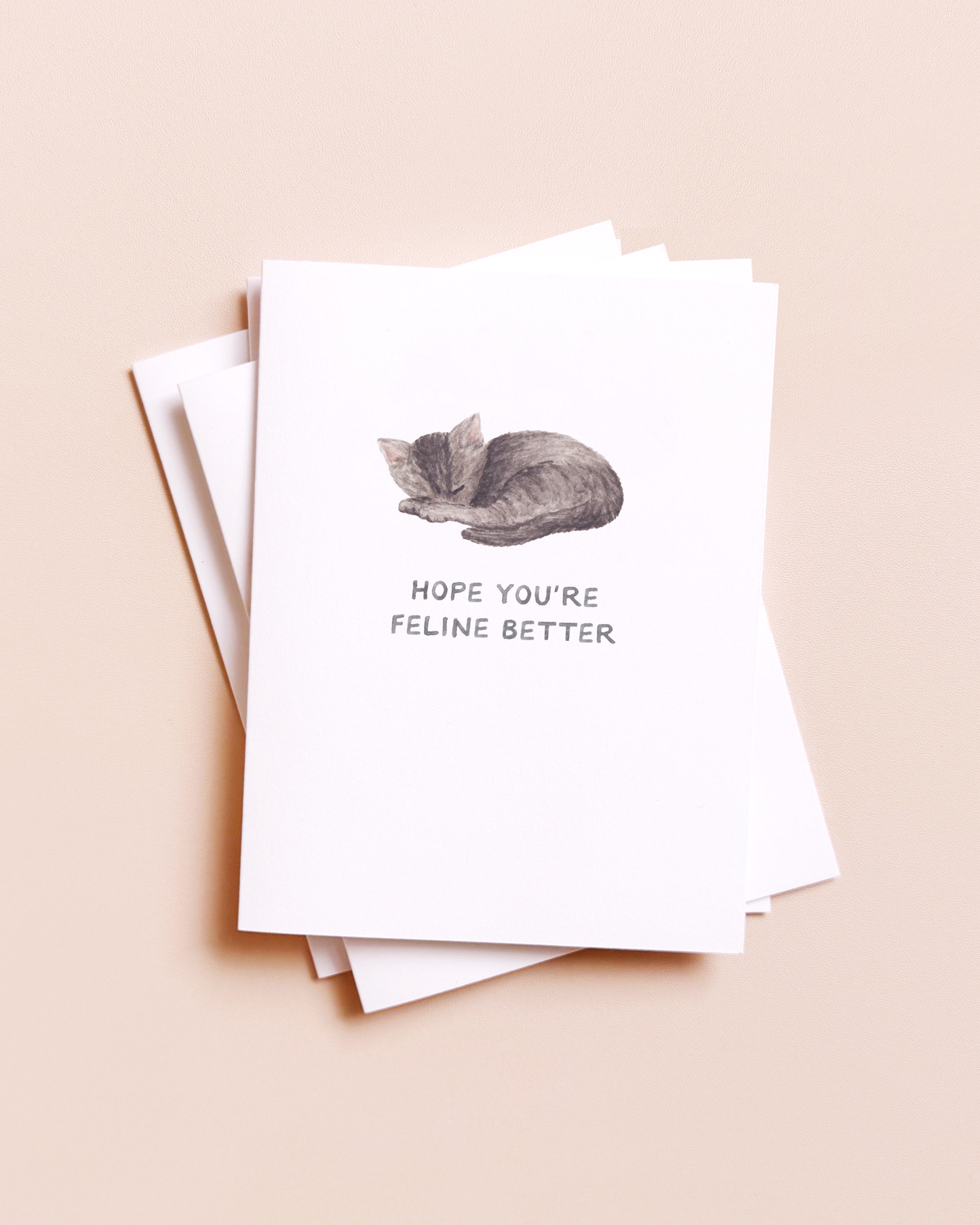 Feline Better Cat — Animal Pun Sympathy Card