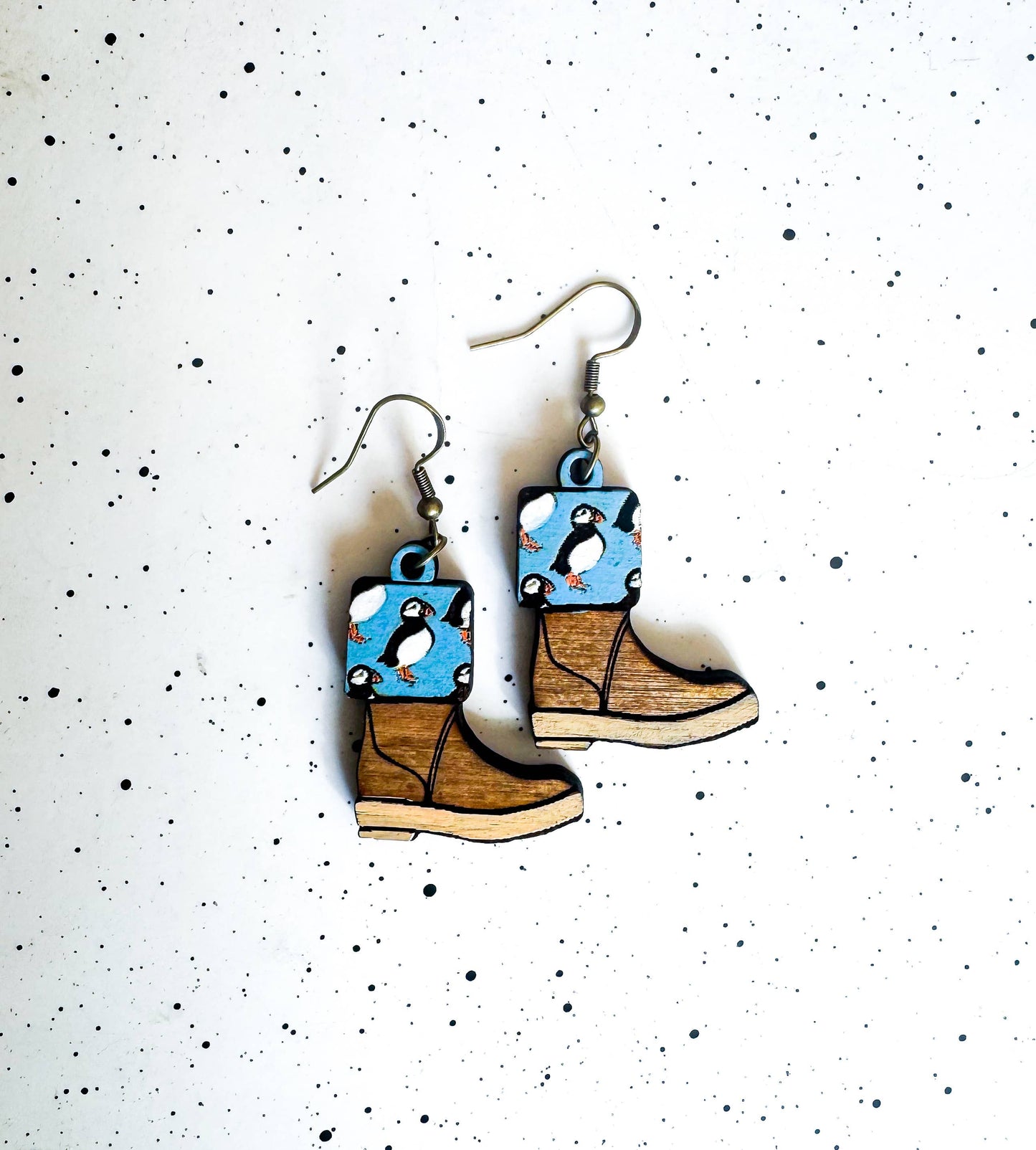 Puffin Wooden Xtra Tuff Earrings