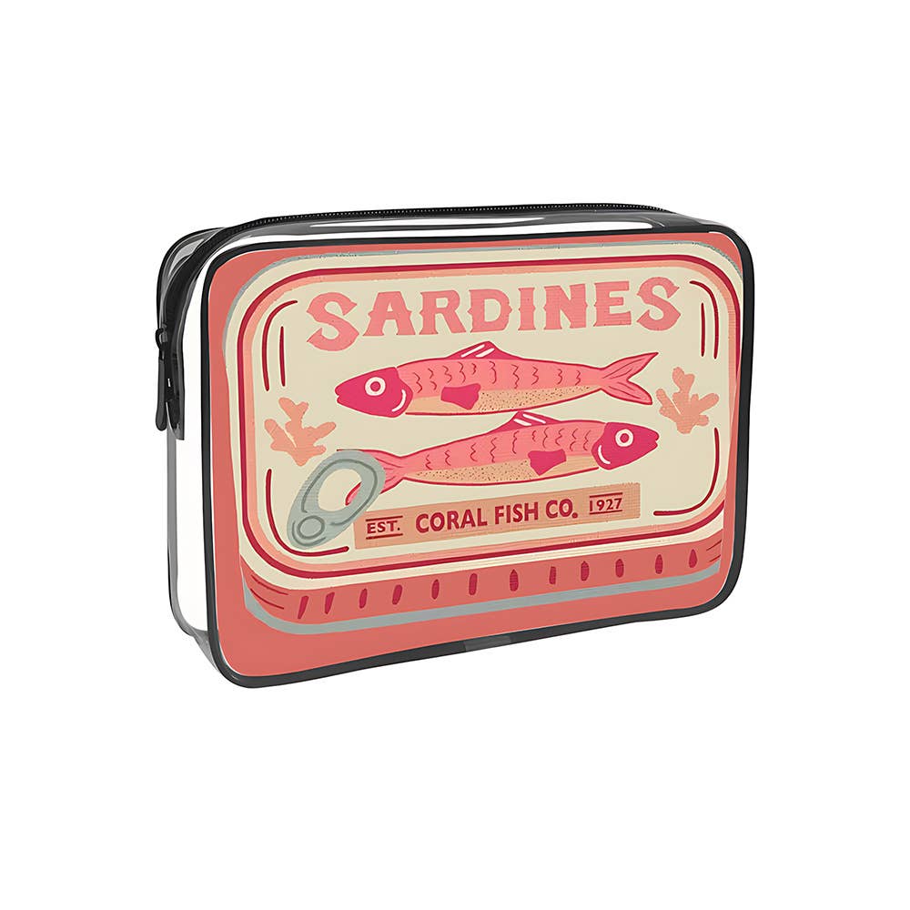 Sardine Can Print PVC Cosmetic Bag Clear Makeup bag