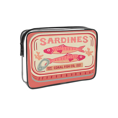 Sardine Can Print PVC Cosmetic Bag Clear Makeup bag