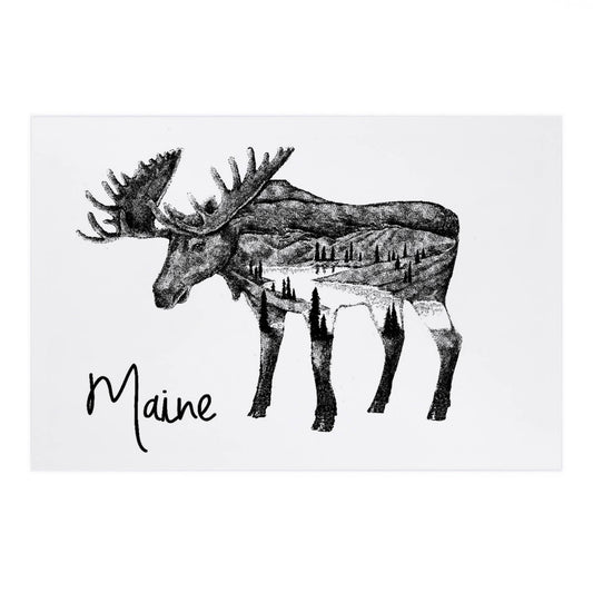 PREMIUM POSTCARDS Maine, Moose Double Exposure