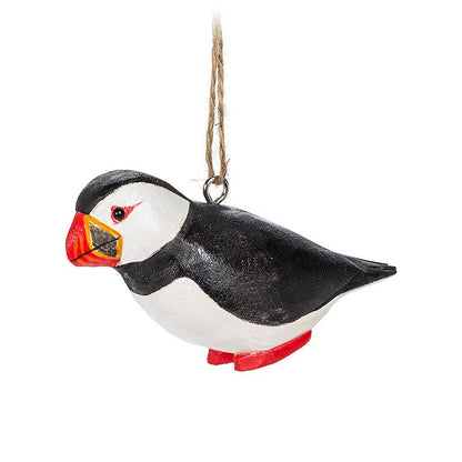 Puffin Carved Ornament-3.5"L