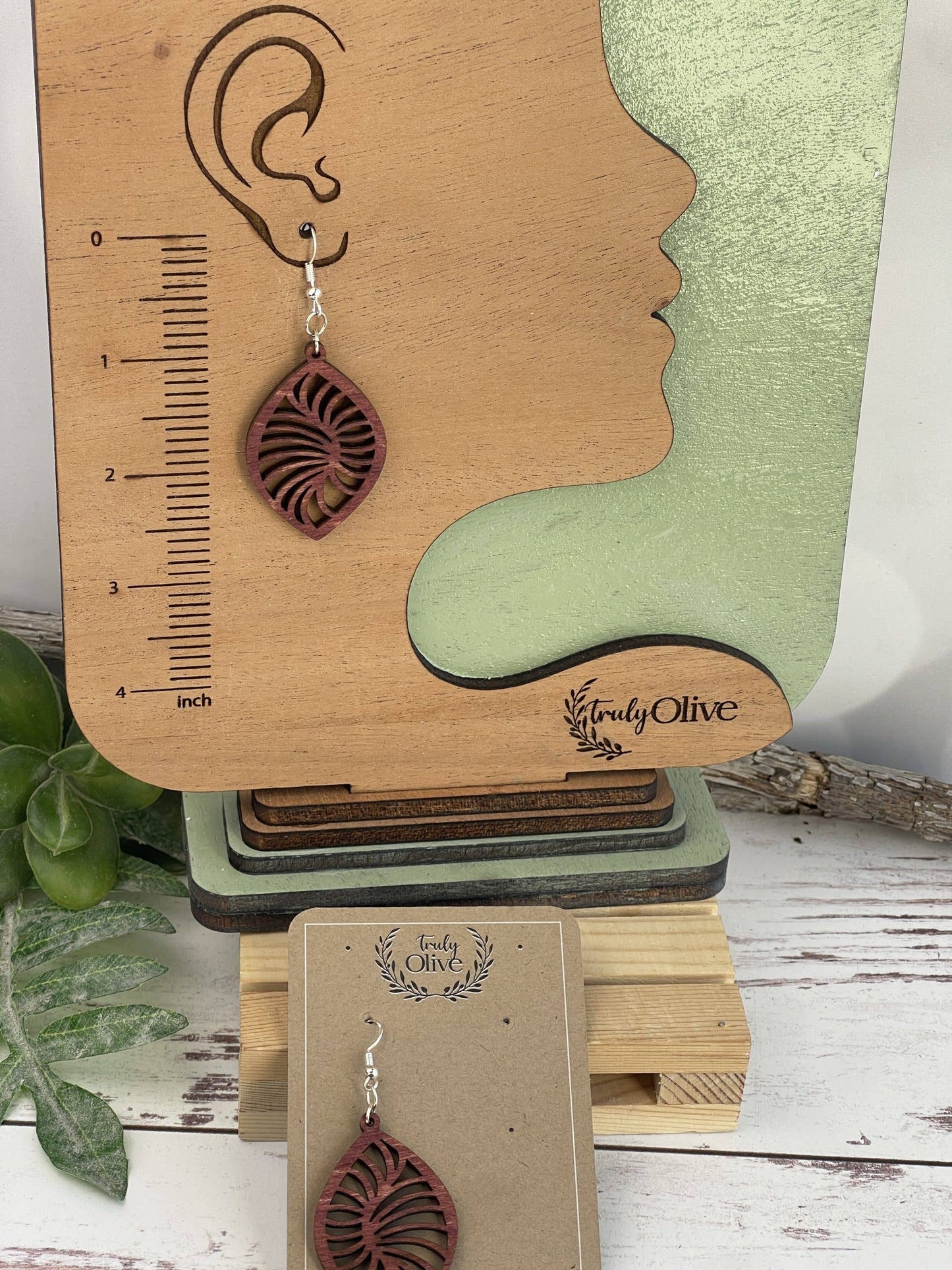 Stylish Geometric Wood Earrings