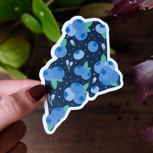 Blueberry Maine Sticker — Waterproof & Laminated