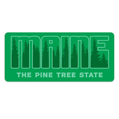 Maine Pine Tree State Treetops Large Vinyl Bumper Sticker