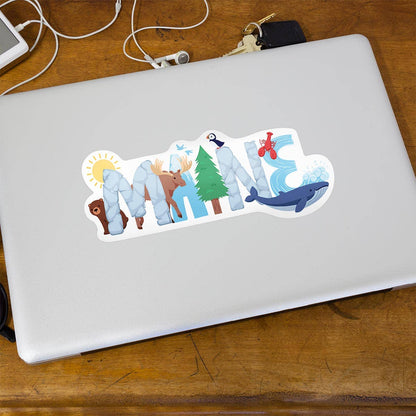 Maine Whimsical Animals Vinyl Bumper Sticker