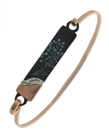 Patina Tree of Life Antique Rectangle Bangle