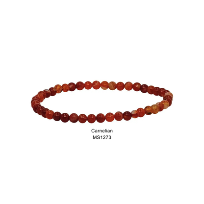 Mini Gemstone 4mm Beaded Stretch Bracelets