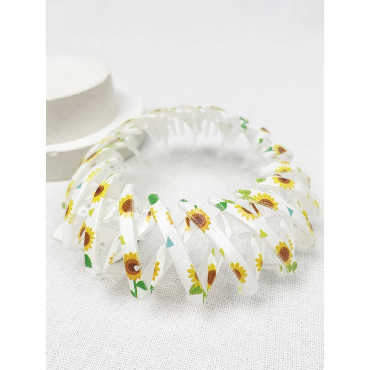 Sunflower Print Bird Nest Magic Hair Bun Clip