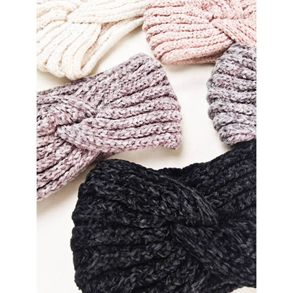 Fuzzy Knitted  Winter Headband