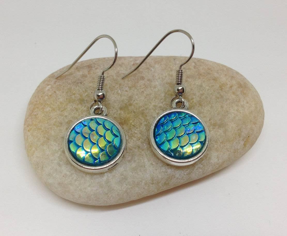 Silver Fish Scale Earrings