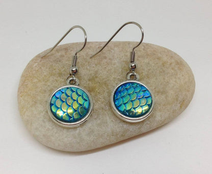 Silver Fish Scale Earrings