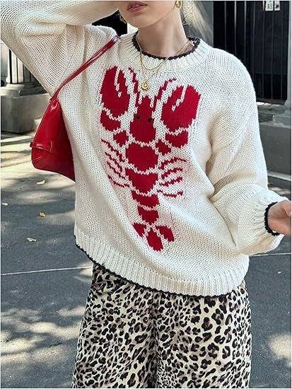 Lobster Pullover Knit Sweater