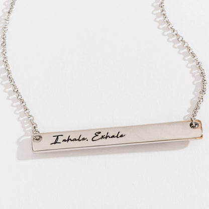 Necklace Breathe 19" Inspirational Bar Jewelry