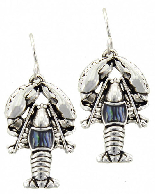 Abalone Lobster Crawfish Dangle Earrings