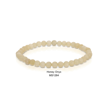 Mini Gemstone 4mm Beaded Stretch Bracelets