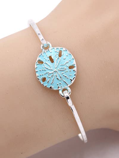 Turquoise Sand Dollar Casting Bangle