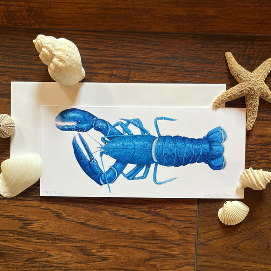 Big Blue lobster fine art blank greeting card Maine