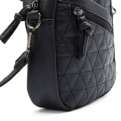 Vegan Leather Mini Quilt Crossbody bag