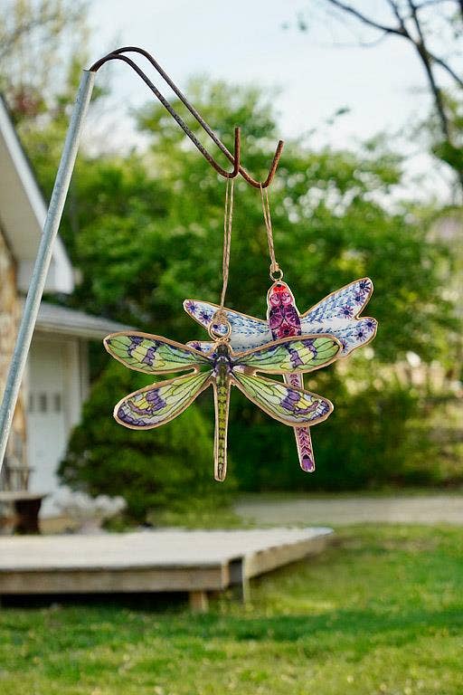 Large Green/Purple Dragonfly Ornament