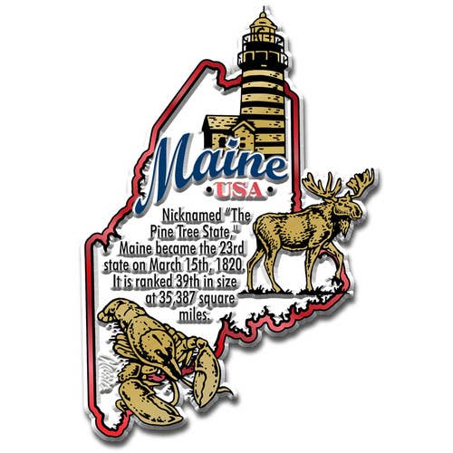 Maine Information State Magnet Made in USA