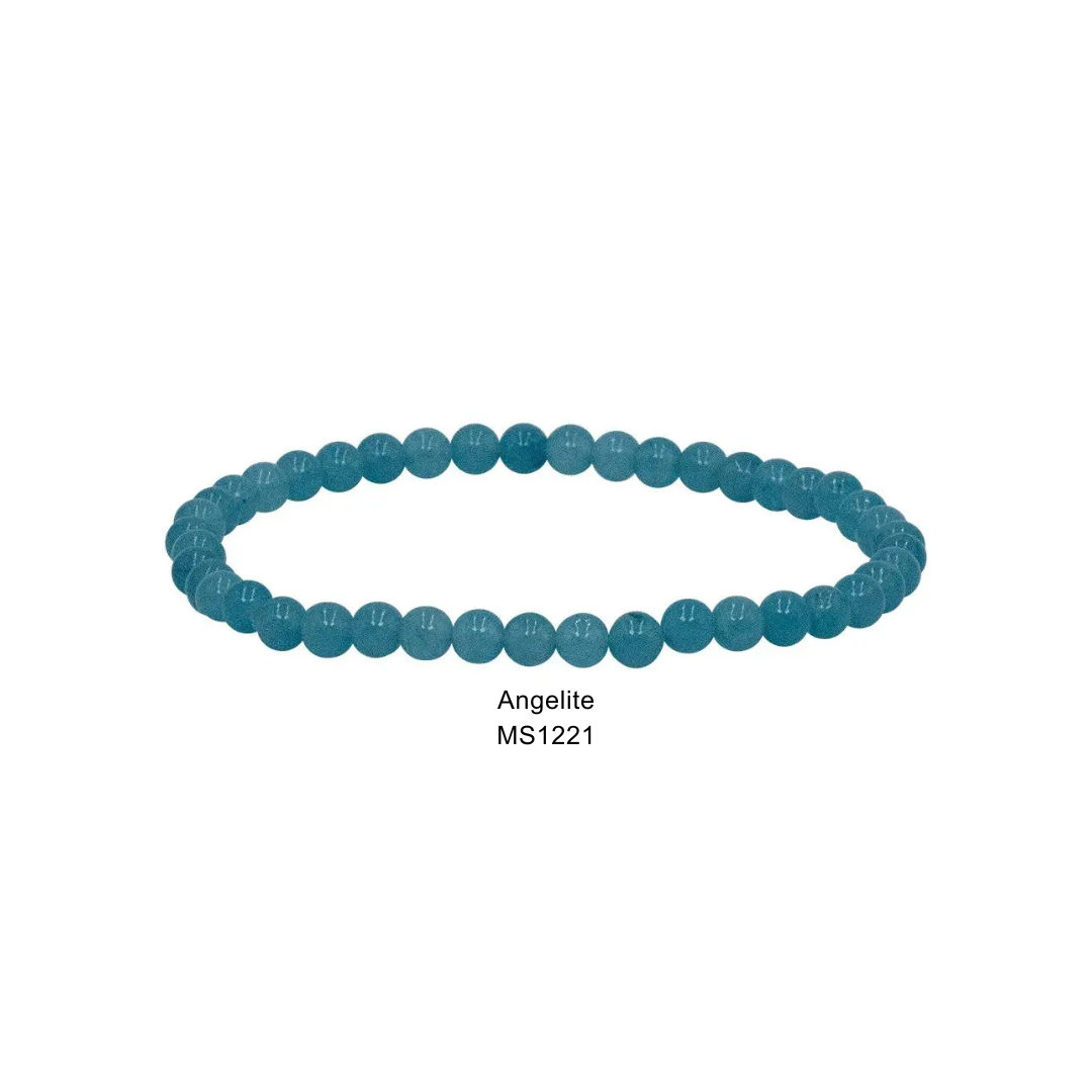 Mini Gemstone 4mm Beaded Stretch Bracelets