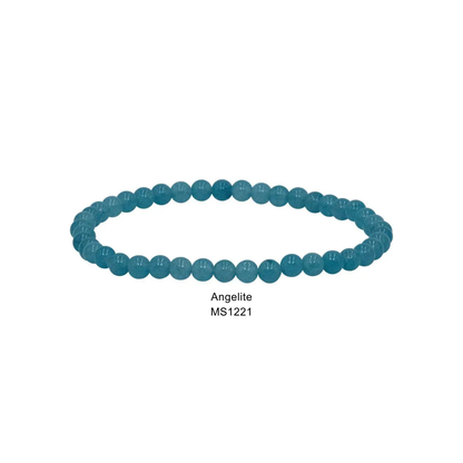 Mini Gemstone 4mm Beaded Stretch Bracelets