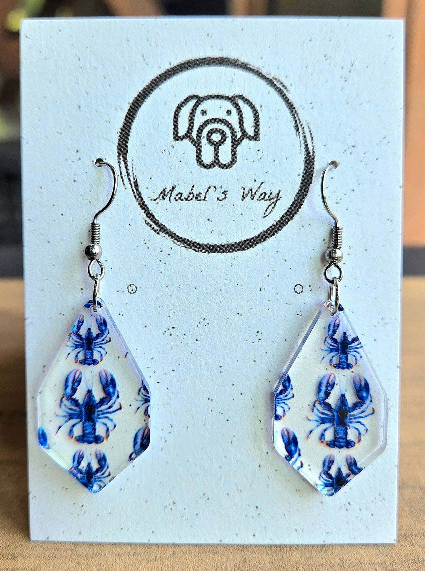 Blue Lobster Earrings