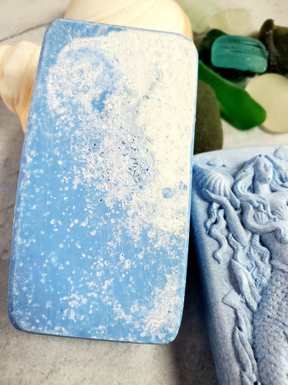 Wild Blueberry Hidden Sea Glass Salt Soap Bar MADE TO ORDER