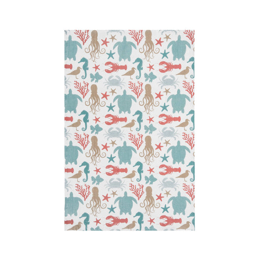 Coastal Sea Creatures Kitchen Towel