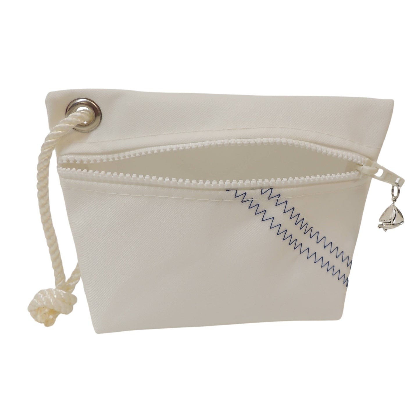 White Sailcloth wristlet