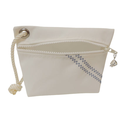 White Sailcloth wristlet