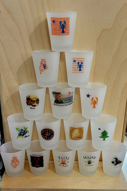 Maine Frosted Shot Glasses
