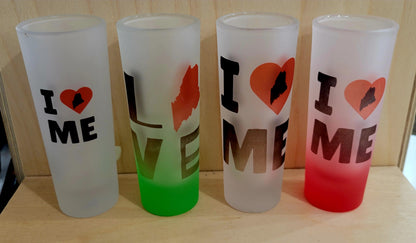 Tall Maine Frosted Shot Glasses
