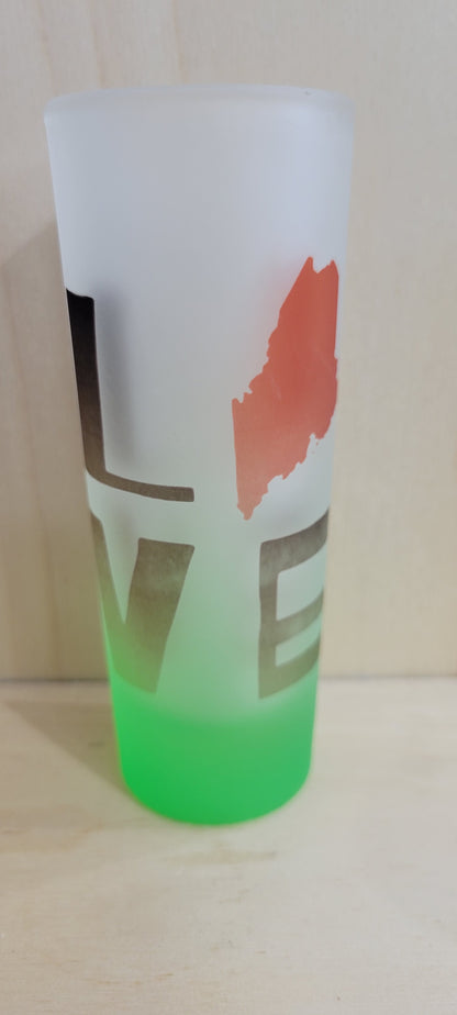 Tall Maine Frosted Shot Glasses