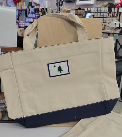 Mid Sized Canvas Tote Bag-Maine Themed